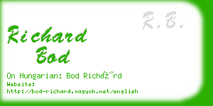 richard bod business card